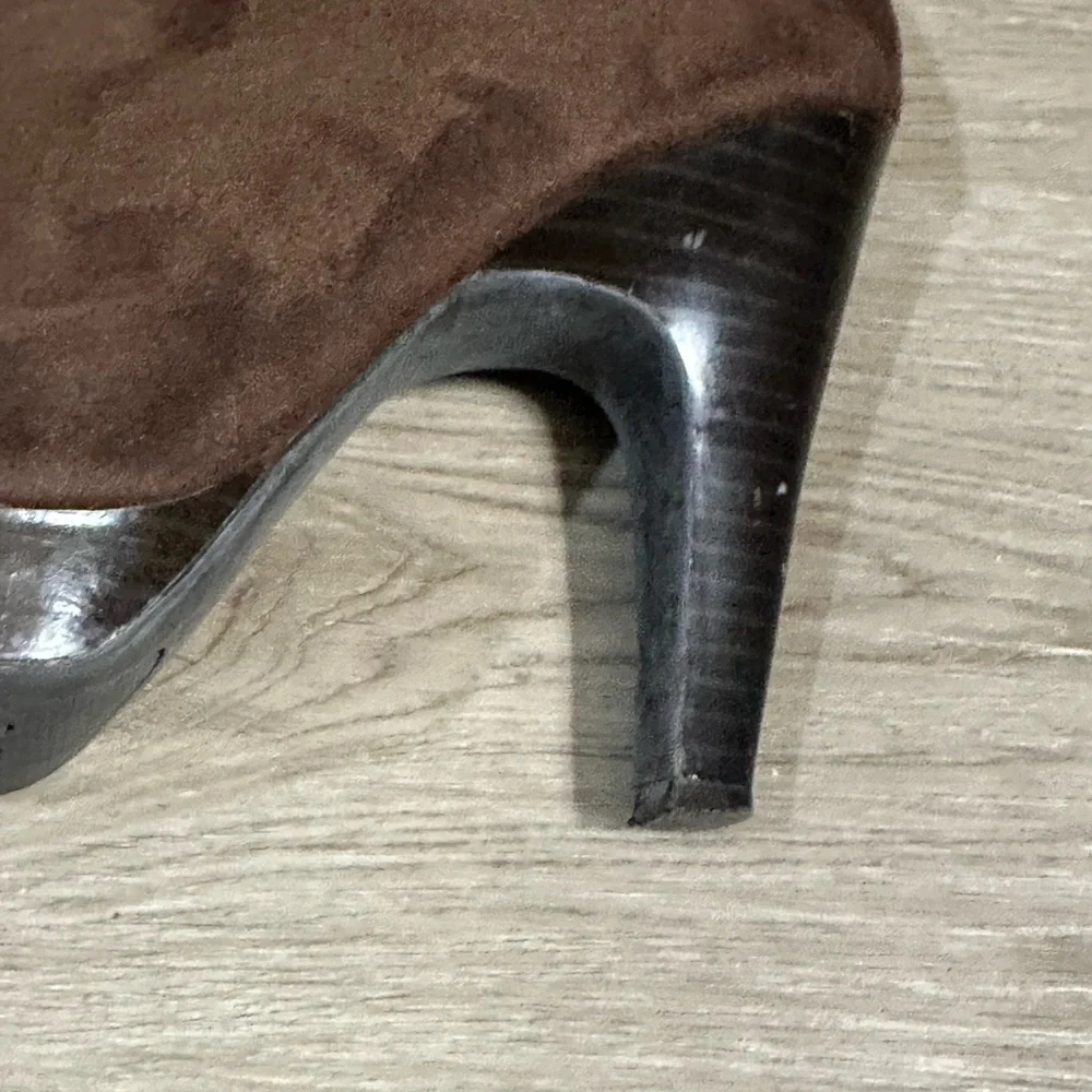 Isaac Mizrahi Chocolate Brown Suede Ankle Boots Womens Size 7 Preowned target - Picture 9 of 12